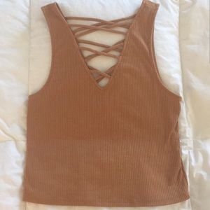 ♡ L.A. Hearts Burnt Orange Criss-Cross Crop Top ♡